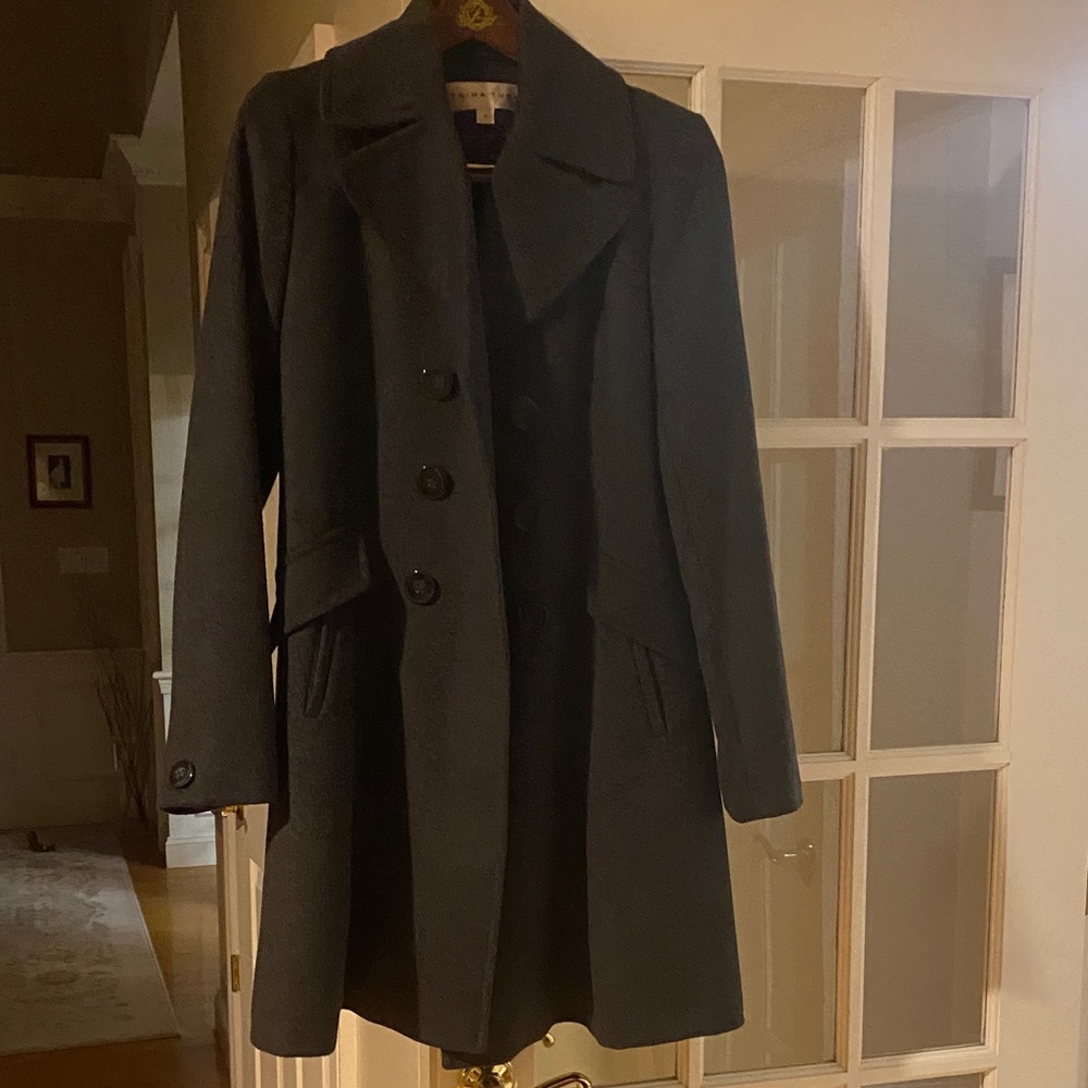 Trina Turk Like New Charcoal Wool/Cashmere Coat